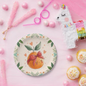 Assiettes En Carton Petit Cutie Agrumes fleurit Bow Baby shower (Fête)
