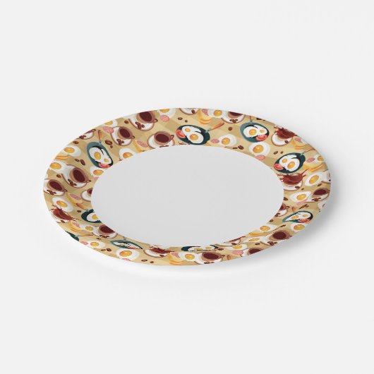 Assiettes En Carton Petit déjeuner Motif 3 (Angle)