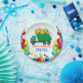 Assiettes En Carton Petit Dinosaur camion à ordures ballon d'anniversa (Fête)