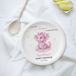 Assiettes En Carton Petit Dragon en Route Baby Shower