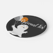 Assiettes En Carton Petit fantôme d'Halloween avec ballons (Angle)