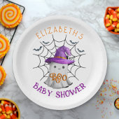 Assiettes En Carton Petit fantôme mignon et baby shower BOO spiderweb