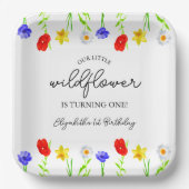 Assiettes En Carton Petit Fleur sauvage 1er anniversaire (Recto)