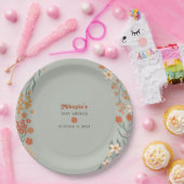 Assiettes En Carton Petit Fleur sauvage Automne Rustique Boho Baby sho (Fête)