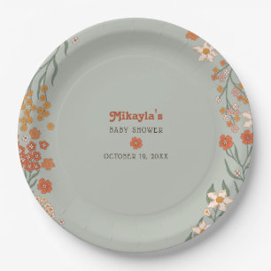 Assiettes En Carton Petit Fleur sauvage Automne Rustique Boho Baby sho