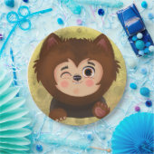 Assiettes En Carton Petit garçon en costume d'Halloween loup-garou (Fête)