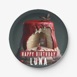 Assiettes En Carton Petit gâteau d'Anniversaire Rouge -