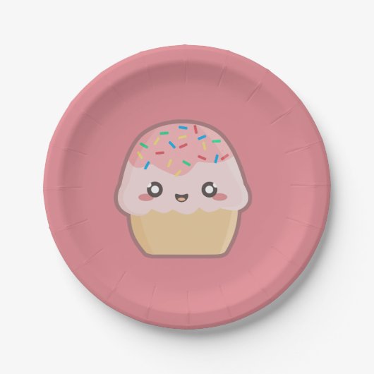 Assiettes En Carton Petit gâteau de Kawaii (Devant)