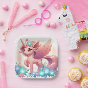 Assiettes En Carton Petit Imaginaire Baby shower Unicorn
