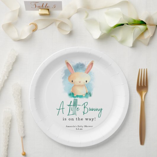 Assiettes En Carton Petit lapin - baby shower (Mariage)