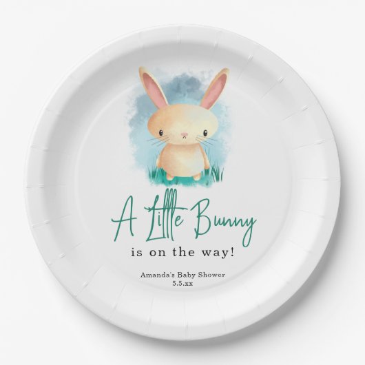 Assiettes En Carton Petit lapin - baby shower (Devant)