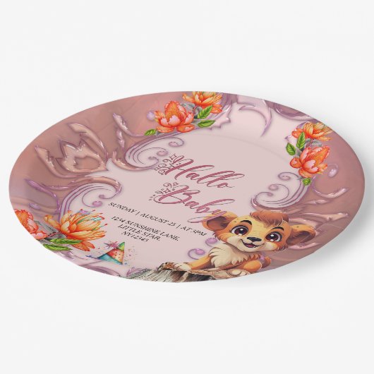 Assiettes En Carton Petit lion mignon (Angle)