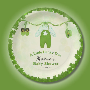 Assiettes En Carton Petit Lucky One Shamrock Baby shower de tenue bébé