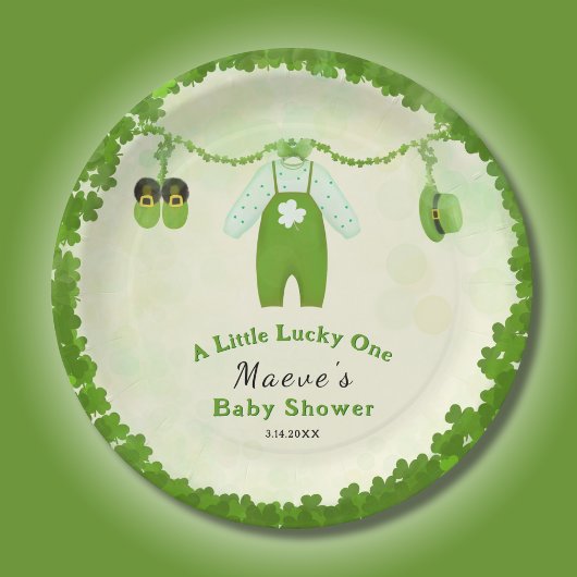 Assiettes En Carton Petit Lucky One Shamrock Baby shower de tenue bébé