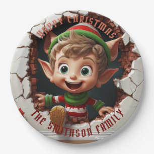 Assiettes En Carton Petit Lutin 3D Noël