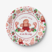 Assiettes En Carton Petit Man Gingpain Baby shower de Noël (Devant)
