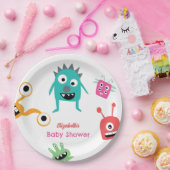 Assiettes En Carton Petit Monstre en chemin Baby shower Halloween (Fête)