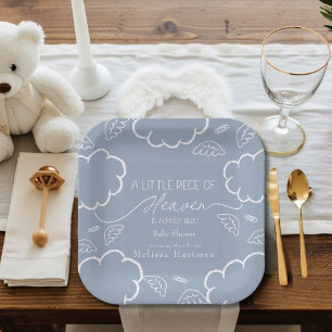 Assiettes En Carton Petit Morceau de Ciel Bleu