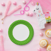 Assiettes En Carton Petit Motif à l'échelle de poisson vert (Fête)