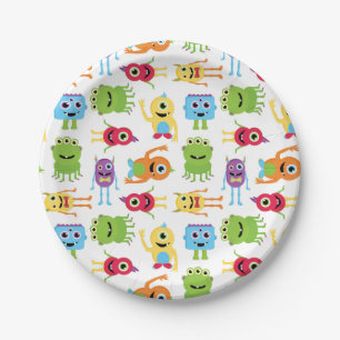 Assiettes En Carton Petit motif mignon de monstres
