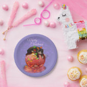 Assiettes En Carton Petit Noël Chat Lights Garland Winter Magie (Fête)