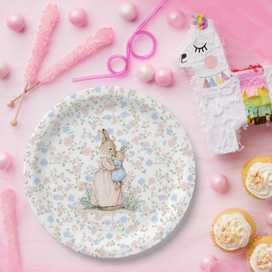 Assiettes En Carton Petit Peter Rabbit et maman (Fête)