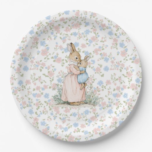 Assiettes En Carton Petit Peter Rabbit et maman (Devant)