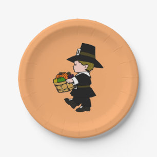 Assiettes En Carton Petit Pilgrim Garçon Thanksgiving
