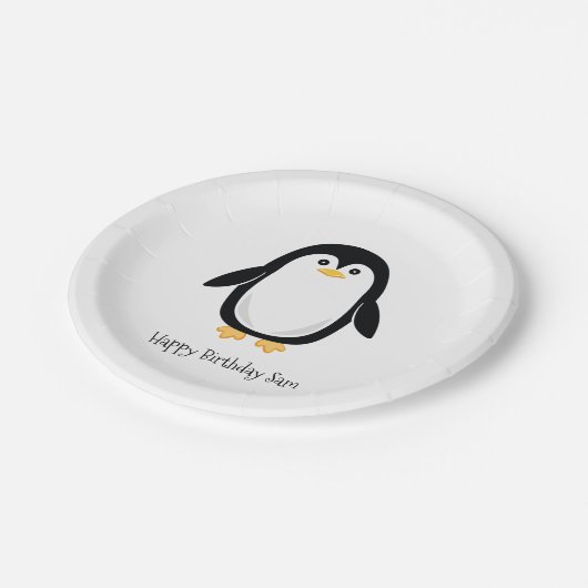 Assiettes En Carton Petit pingouin mignon (Angle)