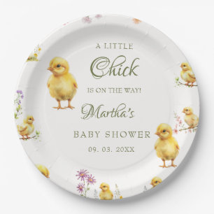 Assiettes En Carton Petit poussin est sur le chemin du baby shower agr