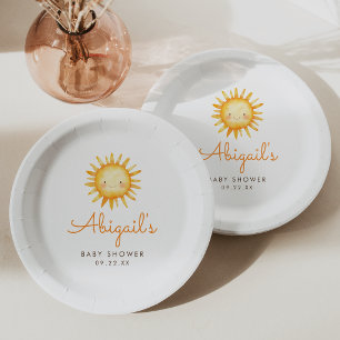 Assiettes En Carton Petit Rayon de Soleil Baby Shower Adorable
