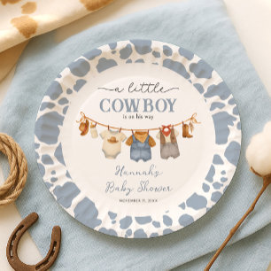 Assiettes En Carton Petit Shower de Bébé Cow-Boy Western