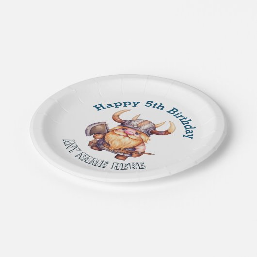 Assiettes En Carton Petit Viking Anniversaire - N'Importe Quel Âge Ou (Angle)