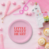 Assiettes En Carton Petite amoureuse rose et rouge fille premier anniv (Fête)