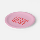 Assiettes En Carton Petite amoureuse rose et rouge fille premier anniv (Angle)