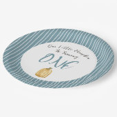 Assiettes En Carton Petite Aquarelle Citrouille Bleu fête d'anniversai (Angle)