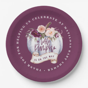 Assiettes En Carton Petite citrouille automne baby shower invitation v