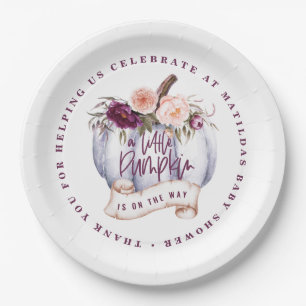 Assiettes En Carton Petite citrouille automne baby shower invitation v