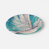 Assiettes En Carton Petite colombe blanche aux ailes éthérées (Angle)