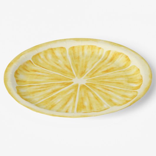 Assiettes En Carton Petite cravate sur le chemin baby shower citrus ci (Angle)