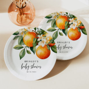 Assiettes En Carton Petite Cutie Baby shower Plaque Papier Citrus Oran