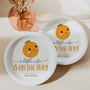 Assiettes En Carton Petite Cutie Citrus Baby shower moderne Plaque de 