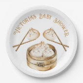 Assiettes En Carton Petite Dim De Dumpling Somme Baby shower neutre se (Devant)
