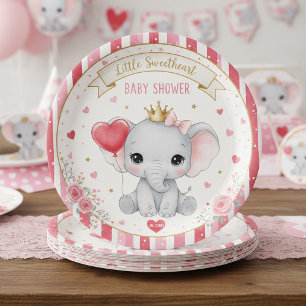 Assiettes En Carton Petite Douce Papillon Rose Baby Shower Papier