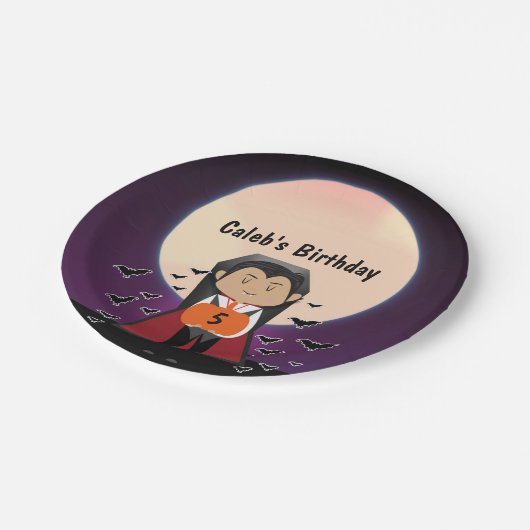 Assiettes En Carton Petite Dracula Halloween Plaques de fête d'anniver (Angle)