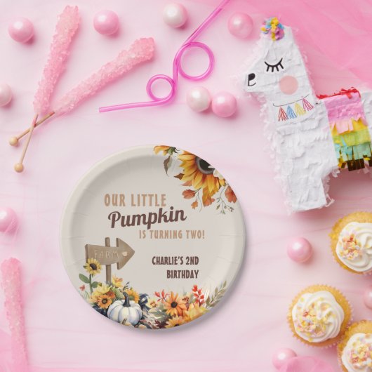 Assiettes En Carton Petite ferme Citrouille Anniversaire (Fête)