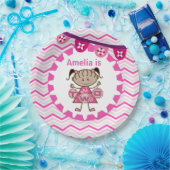 Assiettes En Carton Petite fille 2e Plaques de papier d'anniversaire (Fête)