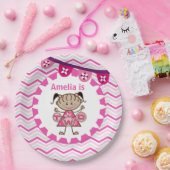 Assiettes En Carton Petite fille 2e Plaques de papier d'anniversaire (Fête)