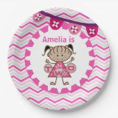 Assiettes En Carton Petite fille 2e Plaques de papier d'anniversaire (Devant)