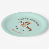 Assiettes En Carton Petite fille à cheval Filles à cheval Anniversaire (Angle)